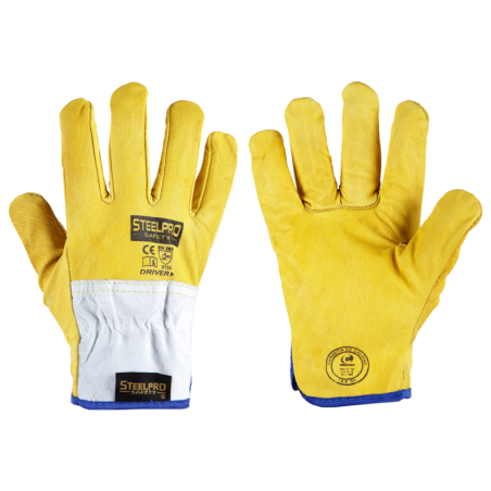 Guante cuero Driver Amarillo