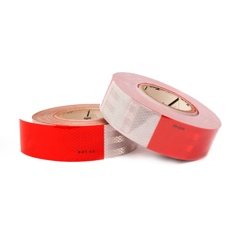 Cinta reflectiva de rojo y blanco 2″
