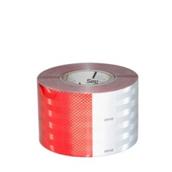 Cinta reflectiva rojo y blanco de 4″