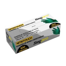 Guante nitrilo desechable libre de polvo