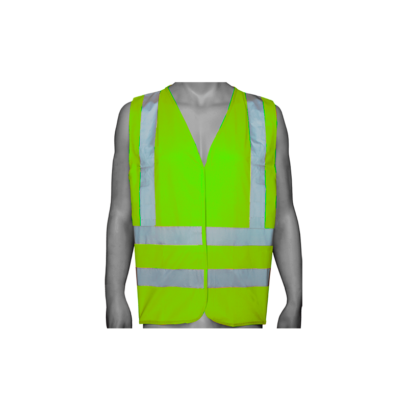 Chaleco alta velocidad verde 4 bandas
