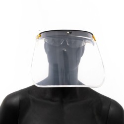 Visor facial con ribete de aluminio