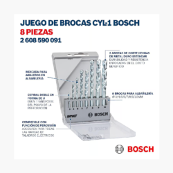 Set 8pzas Broca Muro CYL-1 Bosch