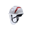 El casco de seguridad con protección facial integrada MSA V-Gard 950 cuenta con una suspensión Fas Trac III de 6 puntos