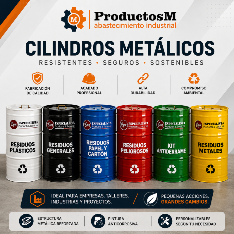 Cilindro Metálico para Segregación de Residuos